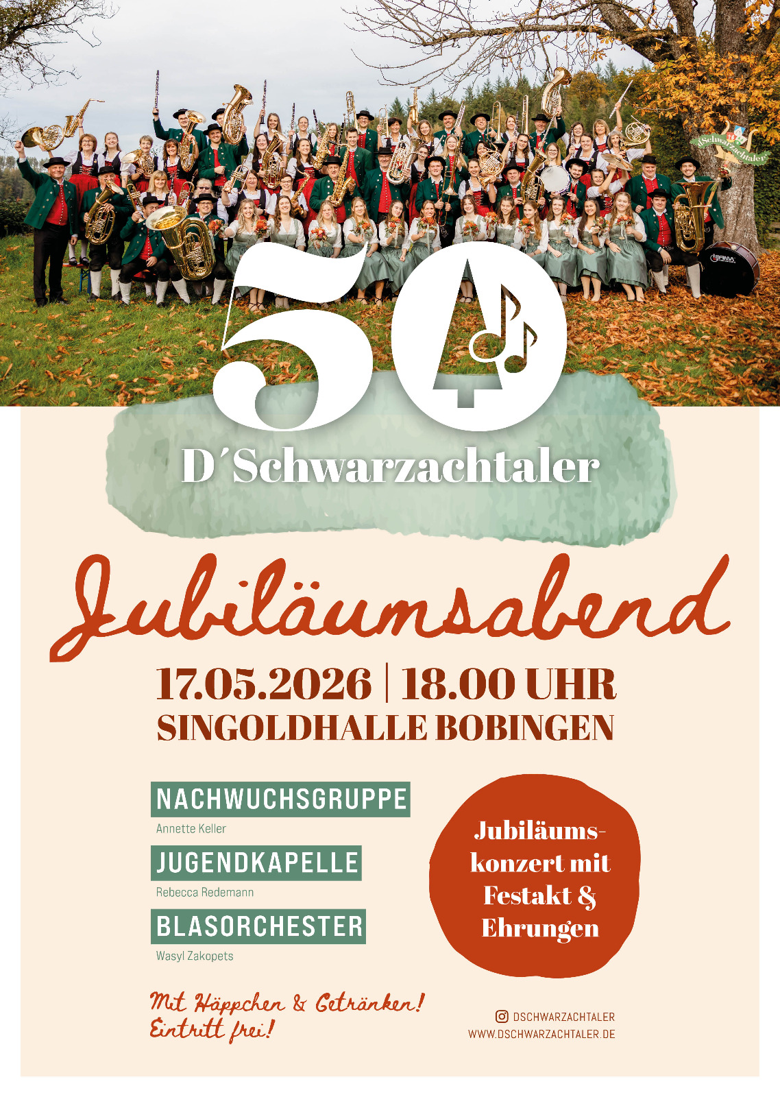 Jubiläumskonzert 50 Jahre D'Schwarzachtaler